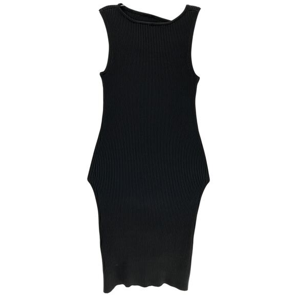 Coperni Embellished Black Viscose Cutout Ribbed-Knit Mini Dress Size S - Picture 2 of 3